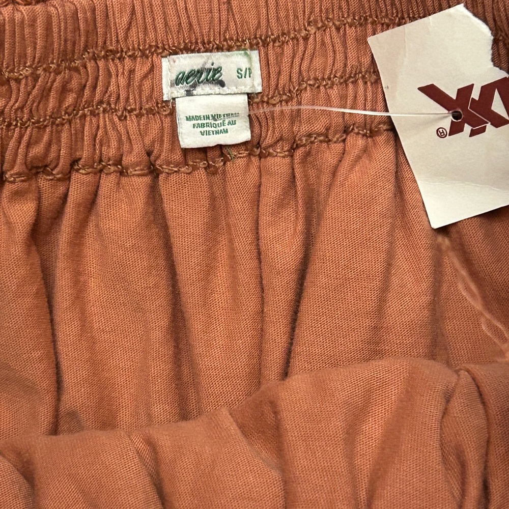 NWT Aerie Weekend Tiered Ruffle Mini Skirt Size Small Women's Terra Cotta Orange - Picture 5 of 8